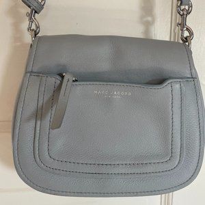 Marc Jacobs Light Blue Gray Leather Crossbody Bag